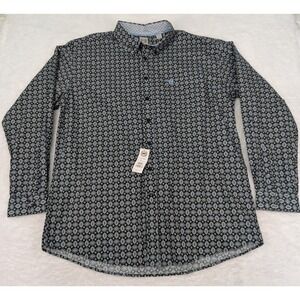 Cinch Shirt Men's XXL Black‎ All Over Print Long Sleeve Cotton MTW1105760 New